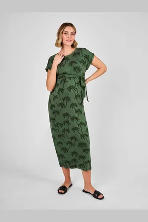 JoJo Maman Bébé Palm Midi Maternity T-Shirt Dress M