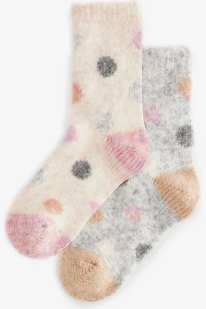 Next Pink/Grey Spots Thermal Ankle Socks 2 Pack One