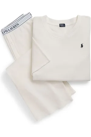 Ralph Lauren Ecru White Club Waffle Top Joggers Set large