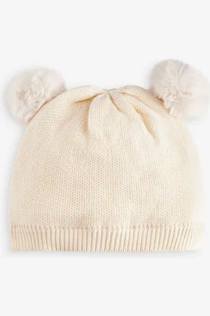 Next Cream Delicate Double Pom Baby Hat Upto 3 Months (50