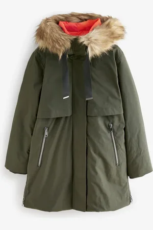 Next Khaki Green Elements Shower Resitant Parka Jacket XXL