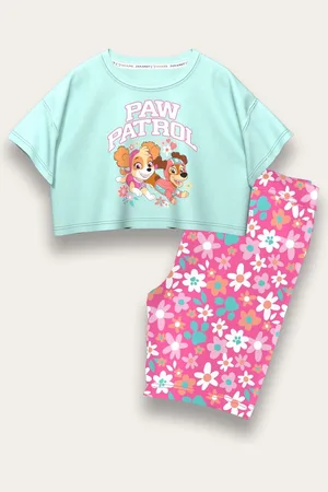 Brand Threads Blue & Pink 100% Cotton Paw Patrol Top and Short Set 104110cm