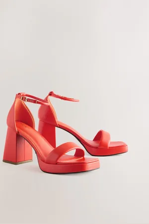 Next Orange Forever Comfort Square Toe Platform Flare Heels AU 6 (EU 37)