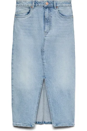 VERO MODA High Waisted Denim Midi Skirt AU 12
