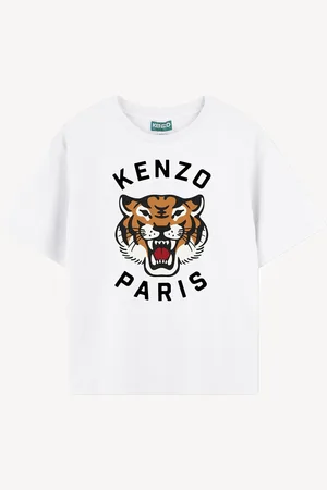Kenzo Short Sleeve Tiger Print Logo White T-Shirt 5 Years (110cm)
