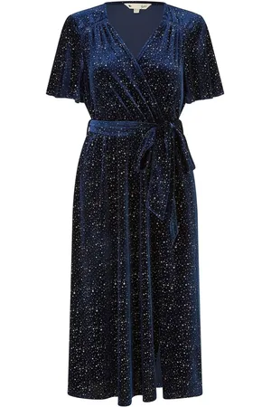 Yumi Velvet Sparkle Wrap Midi Dress AU 18