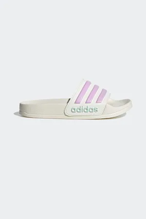 adidas White/Pink Kids Adilette Youth Sliders AU 1 (EU 33)