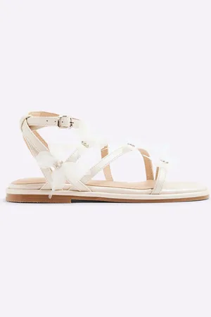 River Island Cream Girls Butterfly Sandals uk13eu32