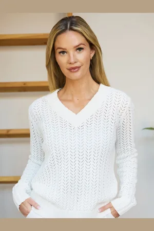 The Little Tailor Ladies 100% Cotton Pointelle Jumper xlarge