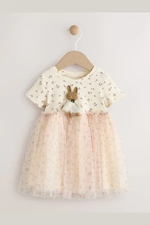 Next Short Sleeve Rib Mesh Party Dress (3mths-7yrs) 3