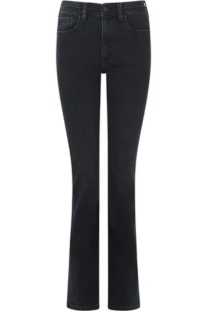 French Connection Black Stretch Denim Boot Cut Full Length Jeans AU 8