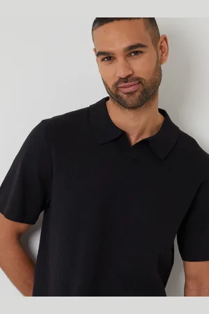 Threadbare Textured Front Knitted Trophy Neck Polo Shirt M