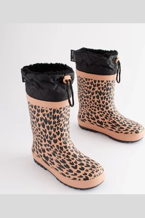 Next Brown Animal Print Cuff Wellies AU 4 (EU 37)