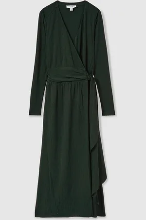 Reiss Madeline Jersey Wrap-Tie Midi Dress AU 14