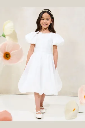 Lipsy London Puff Sleeve Bubblehem Occasion Dress (2-11yrs) 10 Years (140cm)