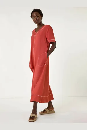 Roman Contrast Stitch Detail A-Line Dress AU 18