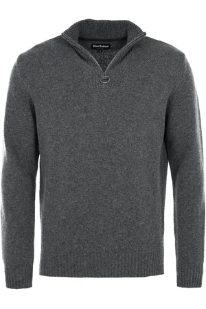 Barbour Charcoal Grey Lambswool Quarter Zip Jumper S