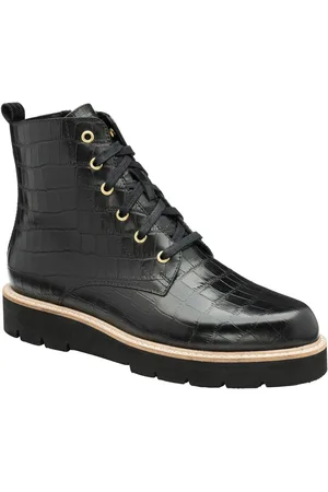 Ravel Black chrome Leather Ankle Boots 7