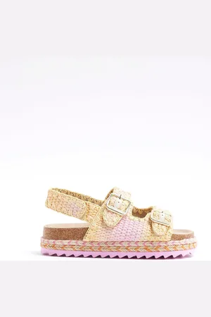 River Island Pink Girls Ombre Raffia Sandals AU 10 (EU 28)