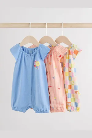 Next Bright Multi Colour Printed Baby Jersey Rompers 3 Pack Up to 3 Months (62cm)