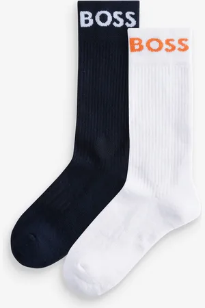 HUGO BOSS White/Black Logo Socks 2 Pack L-XL