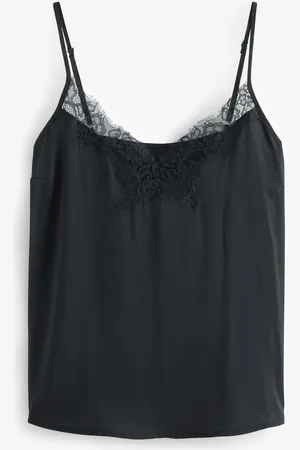 Next Black Lace Trim Cami Top AU 10