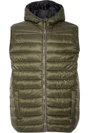 Blend Khaki Green Coat Hooded Gilet XL
