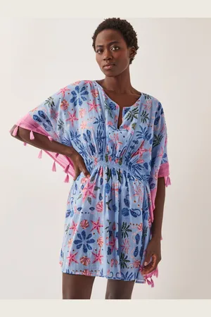 Monsoon Blue Coco Shell Print Mini Kaftan One