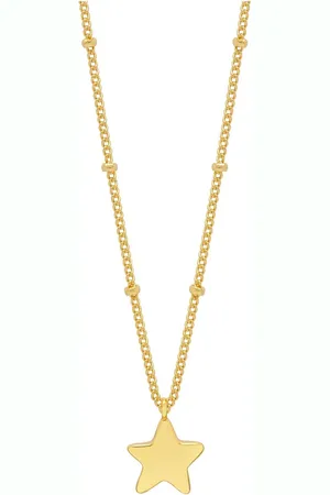 ESTELLA BARTLETT Gold Tone Hand Drawn Star Pendant On Beaded Chain Necklace One