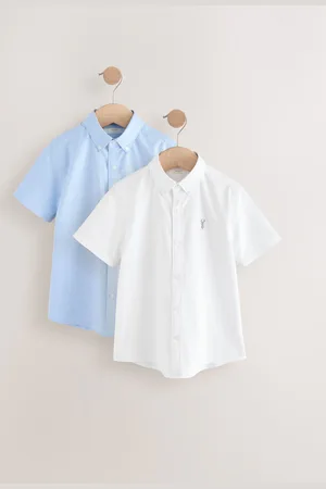Next Short Sleeve Cotton Rich Oxford Shirts 2 Pack (3-16yrs) 12 Years (152cm)