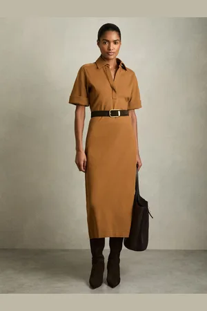 Reiss Astrid Jersey Open-Collar Bodycon Dress AU 14