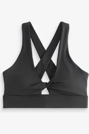 Fabletics Black Oasis Twist Medium Impact Sports Bra M