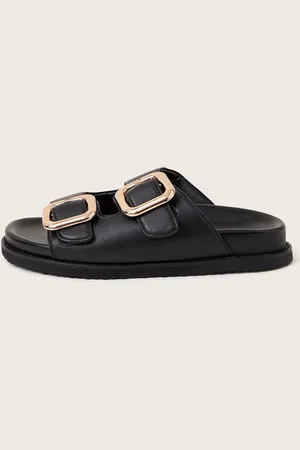 Monsoon Black Wendy Double Strap Buckle Sandals AU 11 (EU 42)