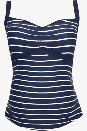 JoJo Maman Bébé Navy White Stripe Maternity Tankini Set M