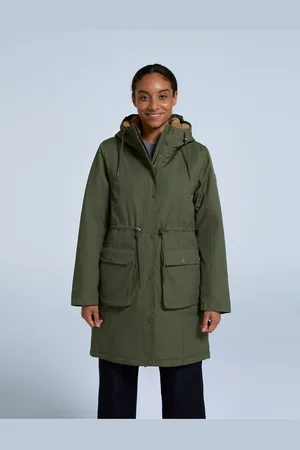 Animale Green Agnes Womens Borg Lined Parka Jacket AU 12