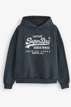 Superdry Blue VL Metallic Relaxed 100% Cotton Hoodie AU 16