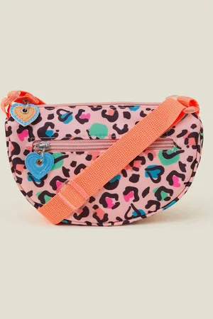 Accessorize Black Girls Colourful Leopard Print Cross-Body Bag One