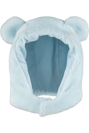 Emile et Rose Blue Faux Fur Hat with Emile bear ears Up to 1 Month (56cm)
