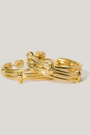 Jigsaw Gold Tone Dainty Loops Hoop Earrings one