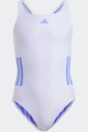 adidas Purple 3 Stripe C Back Swimsuit 5