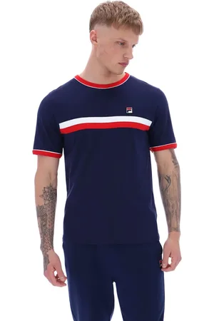 Fila Blue Razee Laid on Stripe 100% Cotton T-Shirt XL