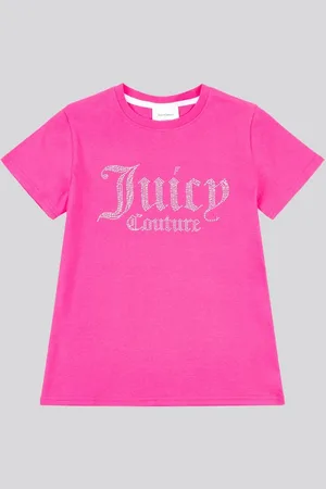 Juicy Couture Light Pink Girls Fitted Diamante 100% Cotton T-Shirt 8