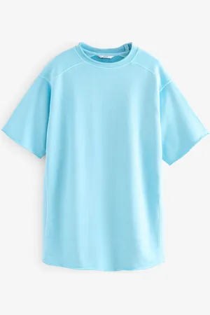 Next Raw Hem Detail Washed 100% Cotton Crew Neck Dress L