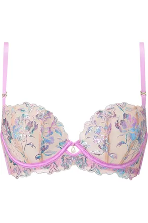 Ann Summers Purple Euphoric Foiled Embroidery Non Pad Balcony Bra 36 C