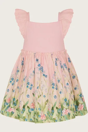 Monsoon Baby Bunny Scene 100% Cotton Dress 12