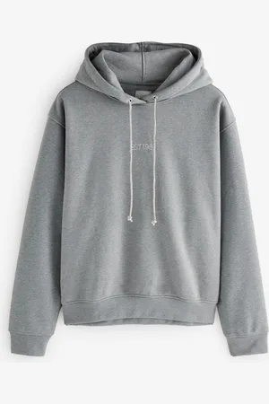 Guess Grey Metallic Back Graphic Logo 100% Cotton Hoodie S