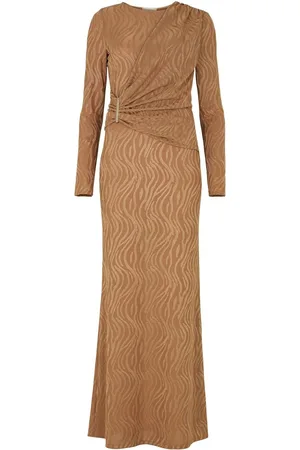 DASKA Eris Maxi Dress With Long Sleeves And Side Buckle Detail M