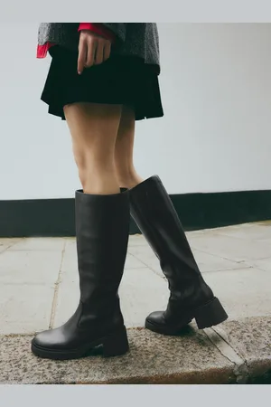 Next Black Forever Comfort Chunky Heeled Round Toe Knee High Boots AU 11 (EU 43)