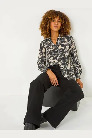 Roman Abstract Print Collar Button Detail Shirt AU 12