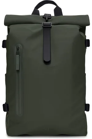 Rains Large Khaki Green Rolltop Rucksack One